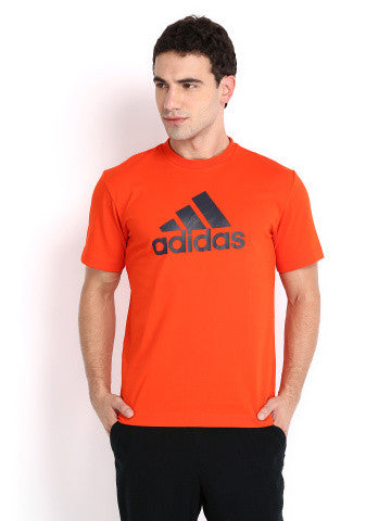 Adidas Men Orange Printed T-shirt